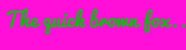 Image with Font Color 00C306 and Background Color FF0FD8